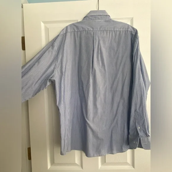 Dockers Men’s Button Down Shirt Blue White Striped Long Sleeve Men’s Size XL - Picture 5 of 7
